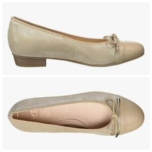 Women's ARA Size 4½ Cream Color Ballet Flat Shoes Made In Portugal